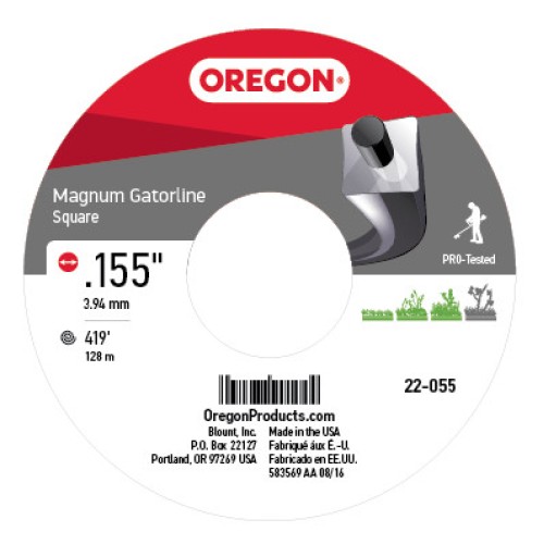 22-055 - Oregon Magnum Gatorline Square Trimmer Line, .155 inch by